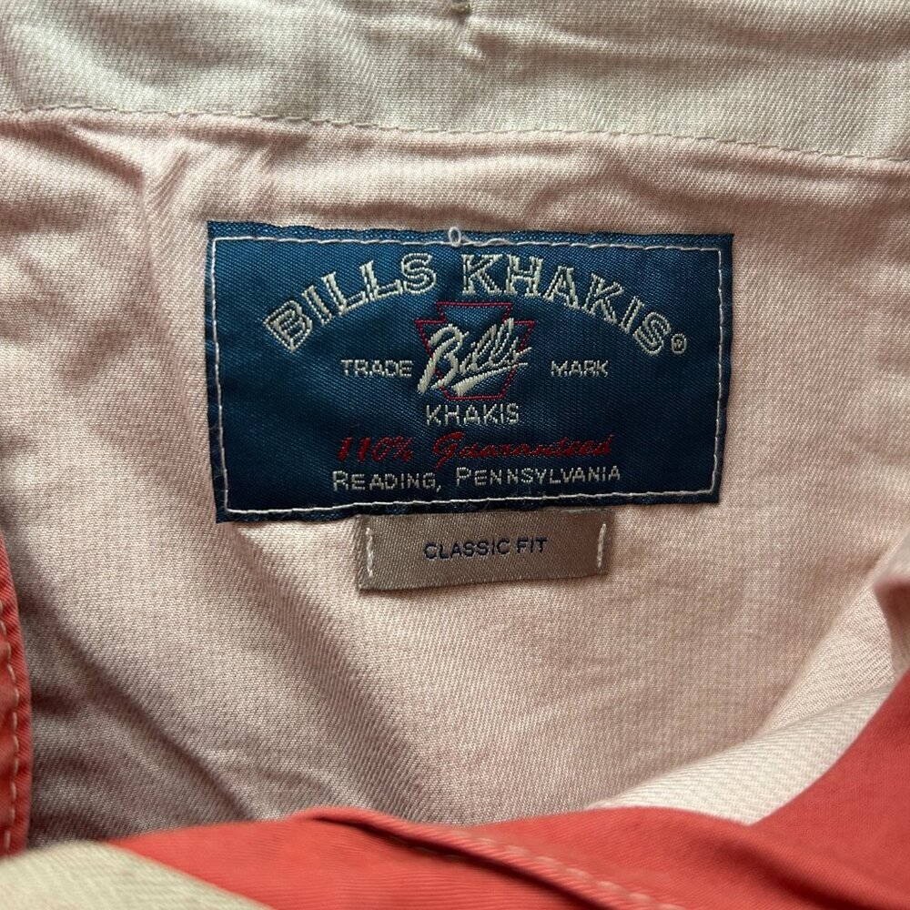 Bills Khakis Chino Pants Mens 34x32.5 Salmon Coral Made in USA Straight - Picture 8 of 12